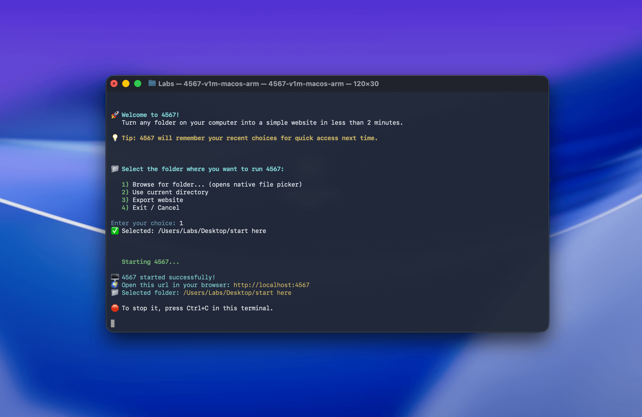 4567 macOS application